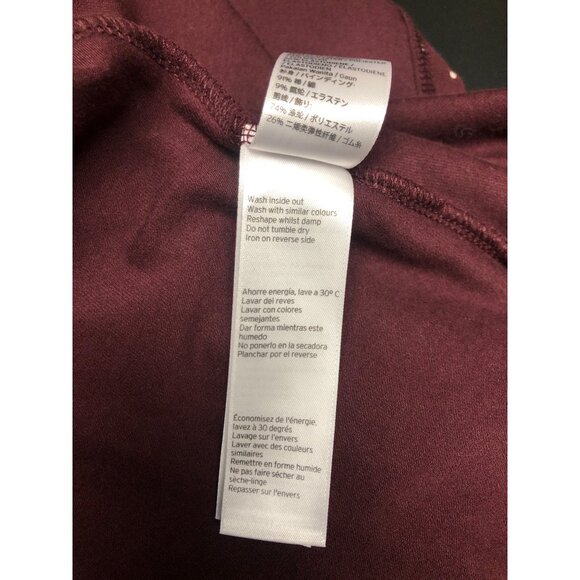 TopShop Peasant Dress Womens Size 10 Maroon White Polka Dots Smocked Long Sleeve - Picture 9 of 10